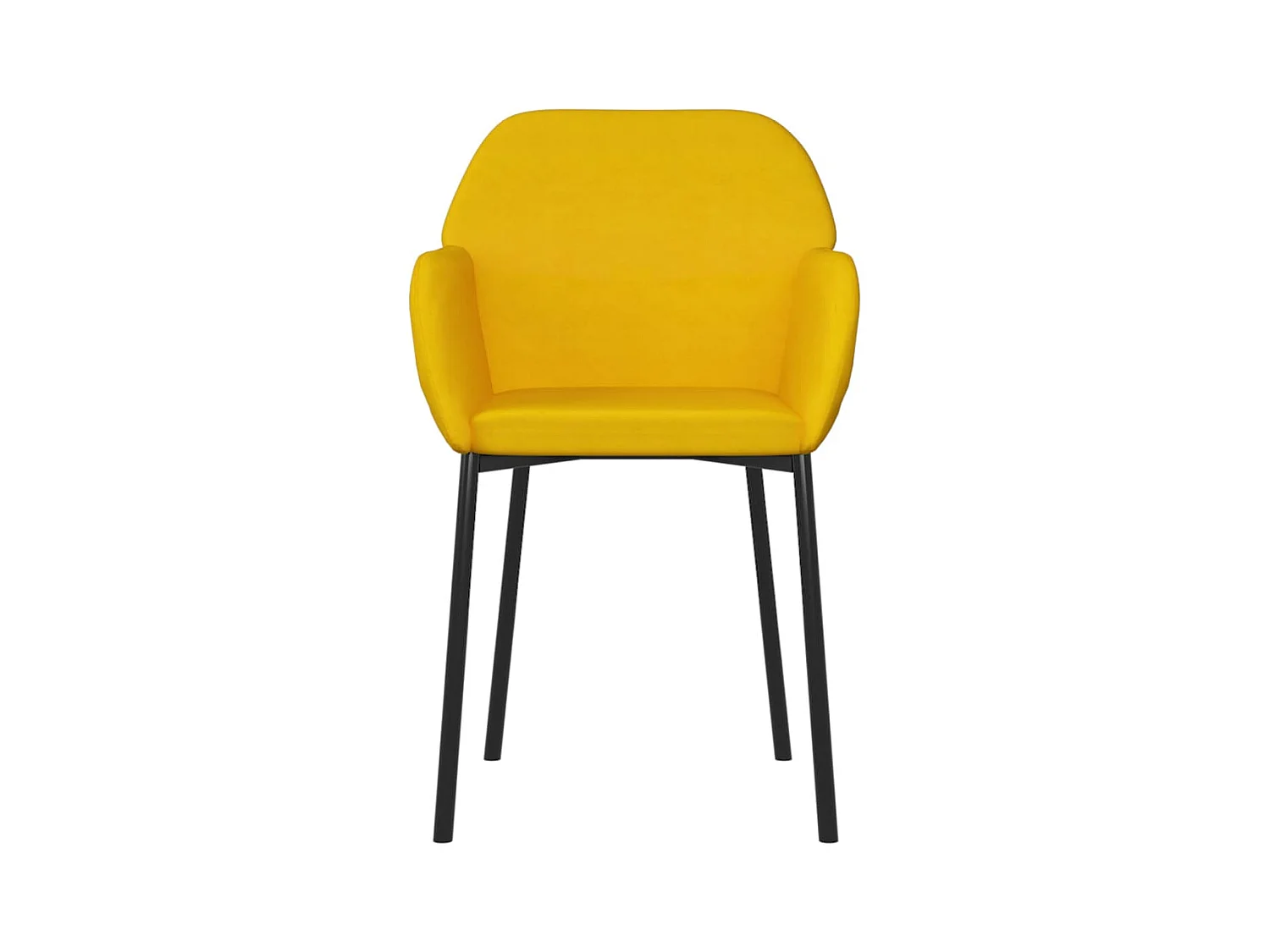 Chaises à manger lot de 2 Jaune Velours