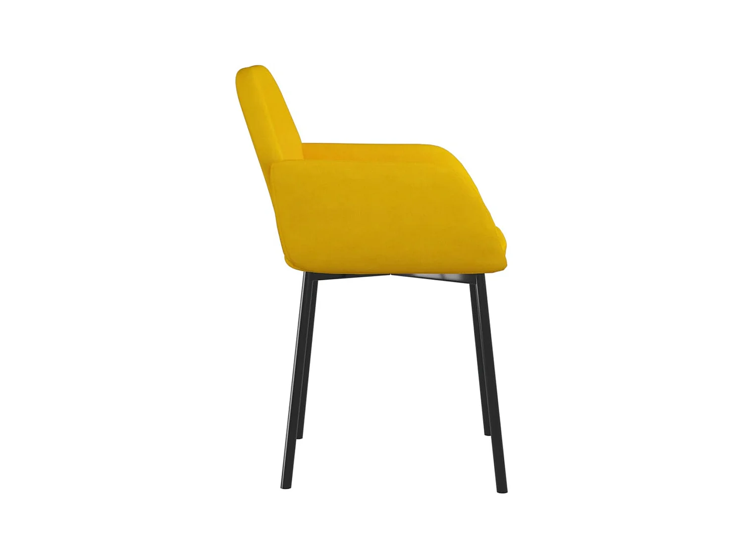 Chaises à manger lot de 2 Jaune Velours