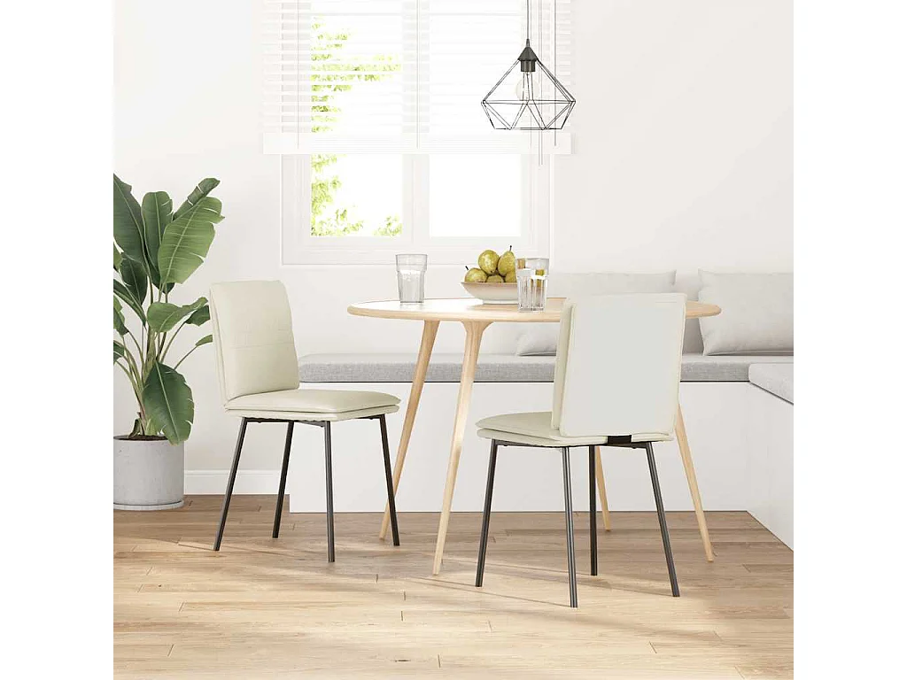 Chaises à manger lot de 2 Crème Velours