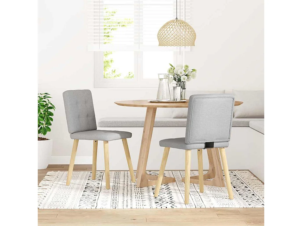 Chaises à manger lot de 2 gris nuage tissu