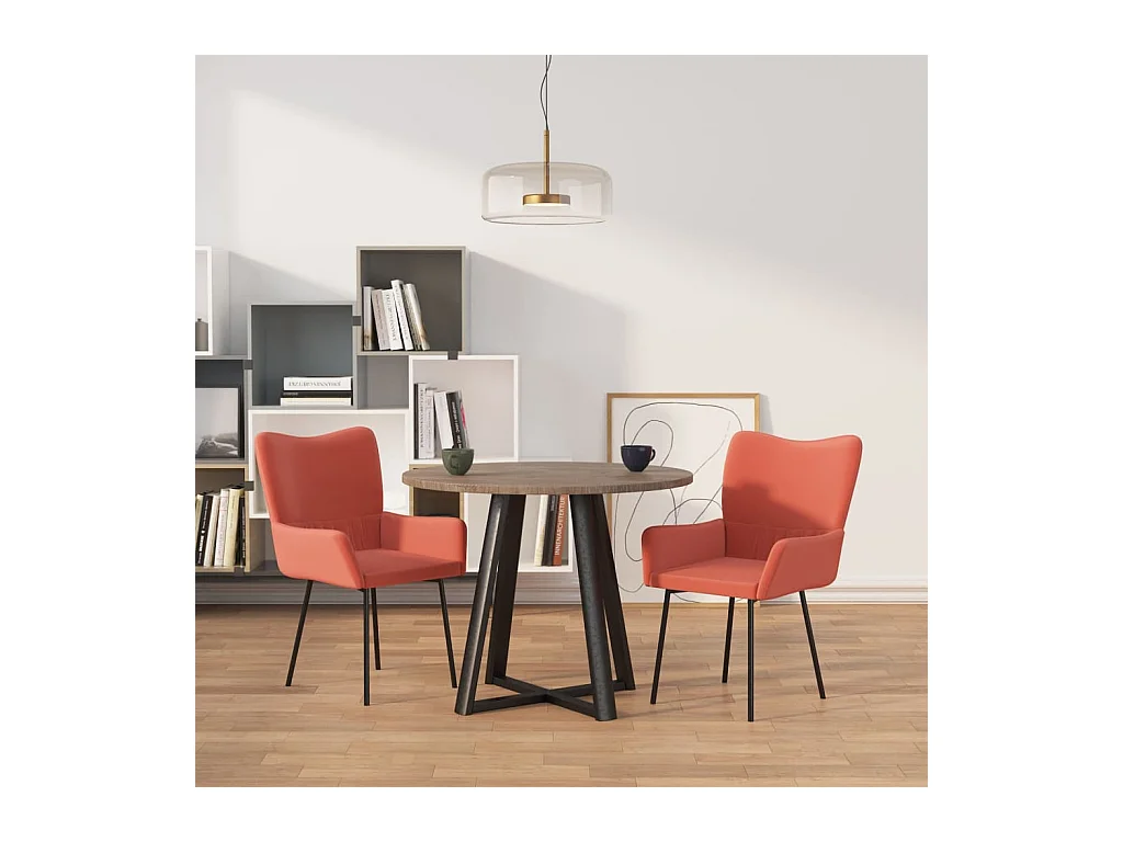 Sillas de comedor 2 unidades terciopelo rosa