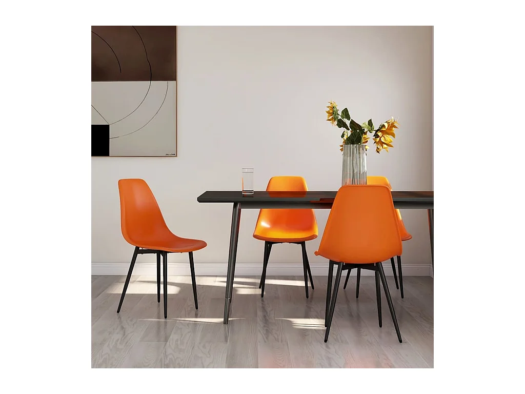 Chaises à manger lot de 4 orange PP