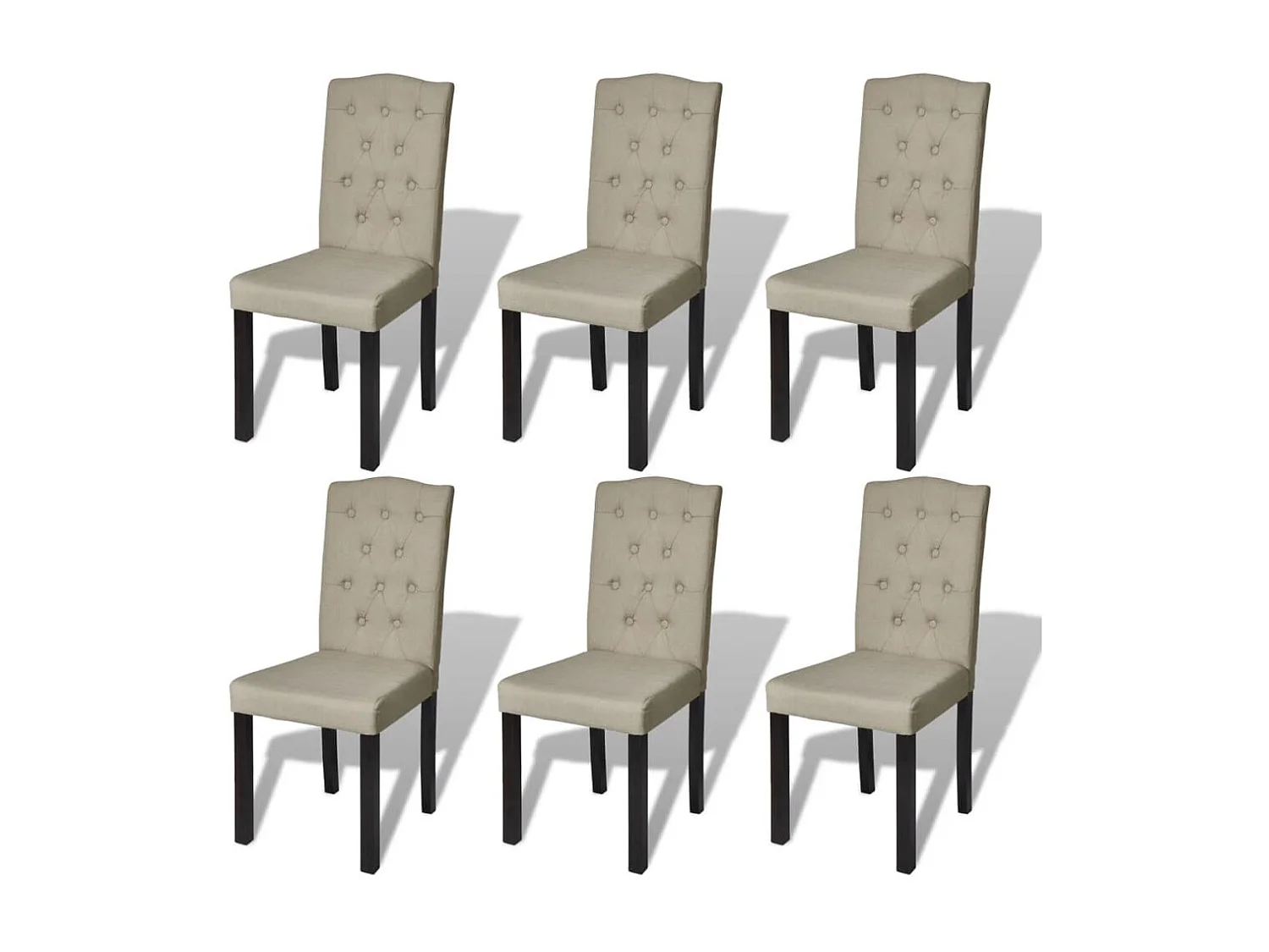 Chaises à manger lot de 6 poil de chameau tissu