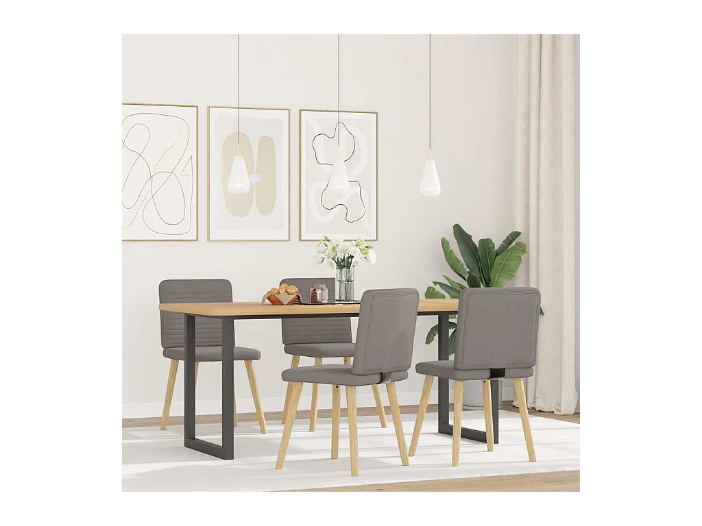 Chaises à manger lot de 4 taupe tissu