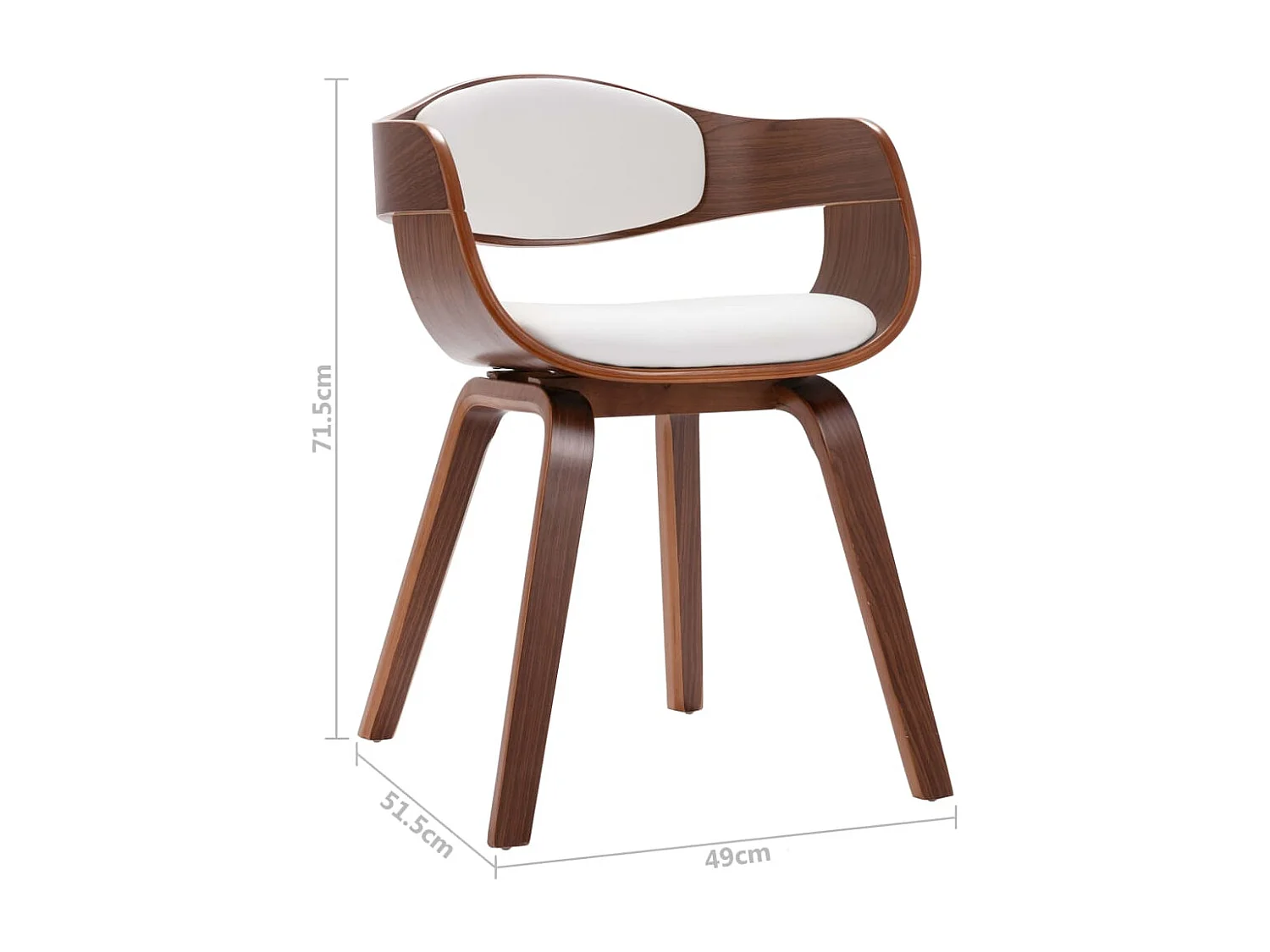 Sillas de comedor 6 unidades madera curvada y cuero sintético