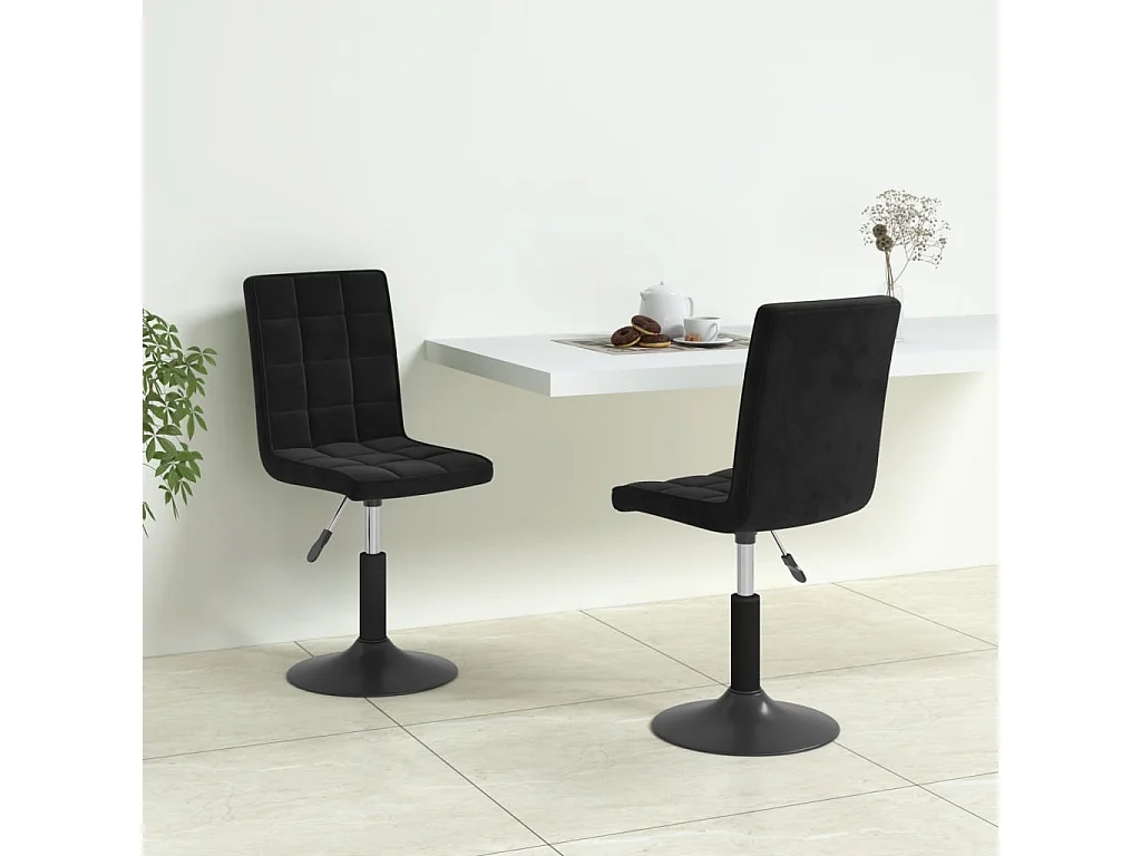 Sillas de comedor giratorias 2 unidades terciopelo negro