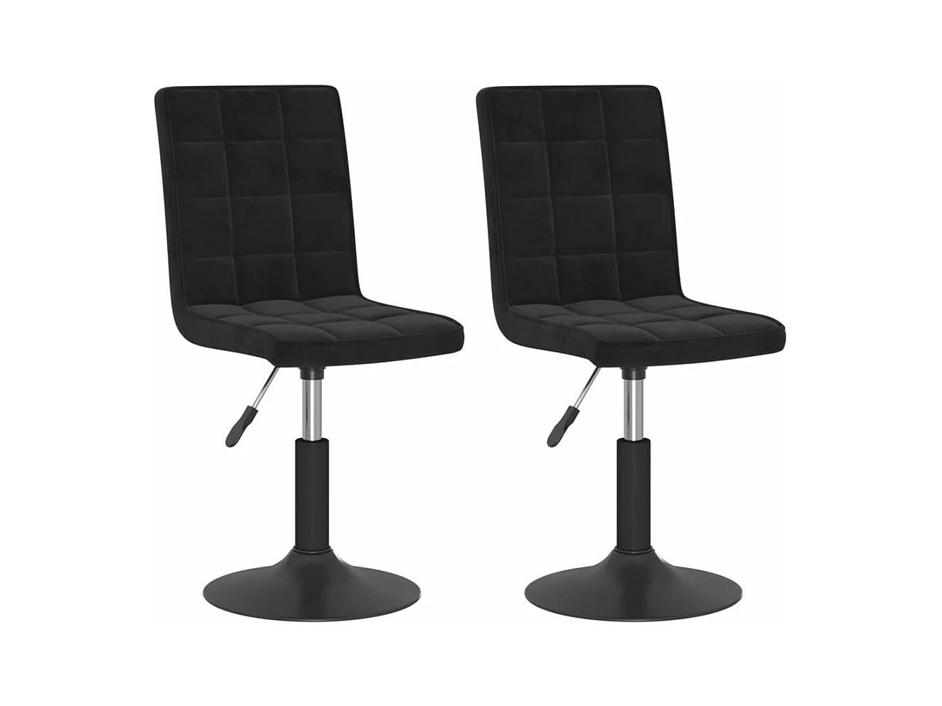 Chaises pivotantes à manger lot de 2 noir velours