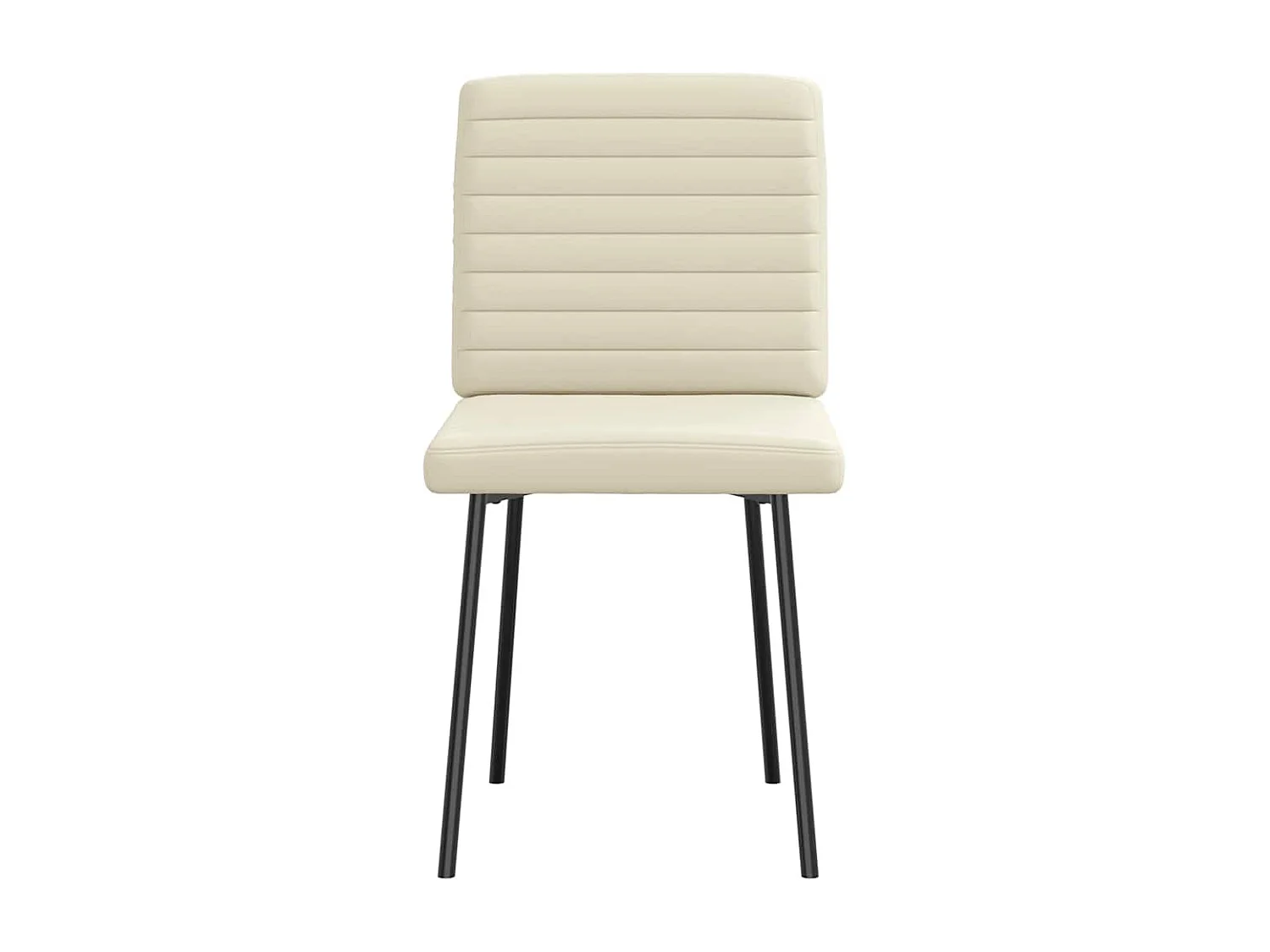 Cadeiras de jantar 2 peças couro artificial cor creme