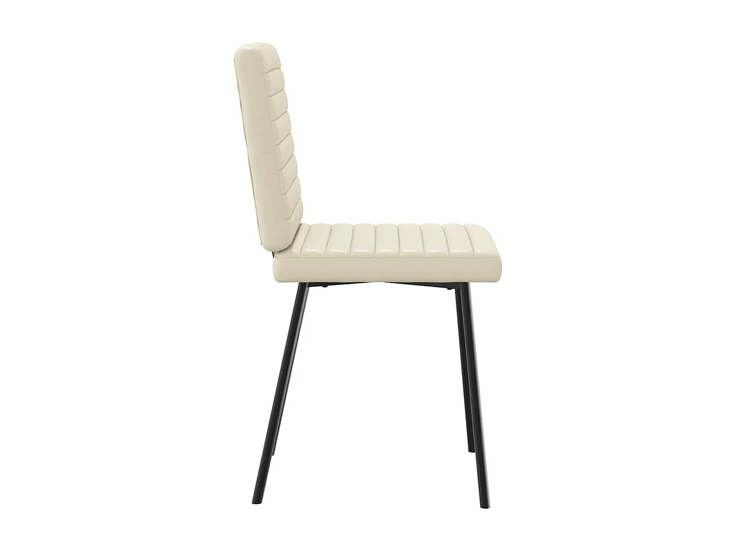 Cadeiras de jantar 2 peças couro artificial cor creme