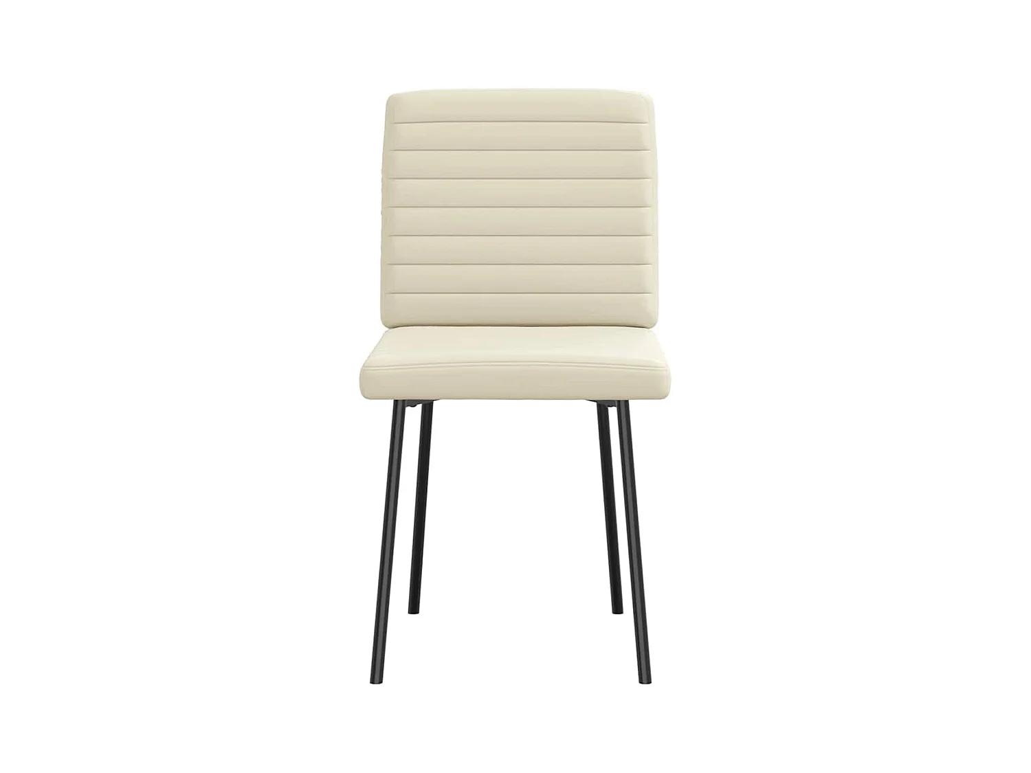 Sillas de comedor 2 unidades cuero sintético crema