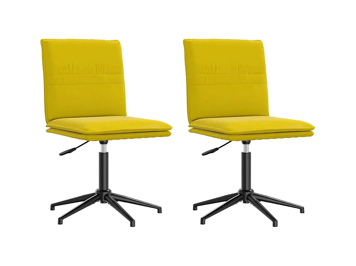 Cadeiras de jantar 2 peças veludo amarelo