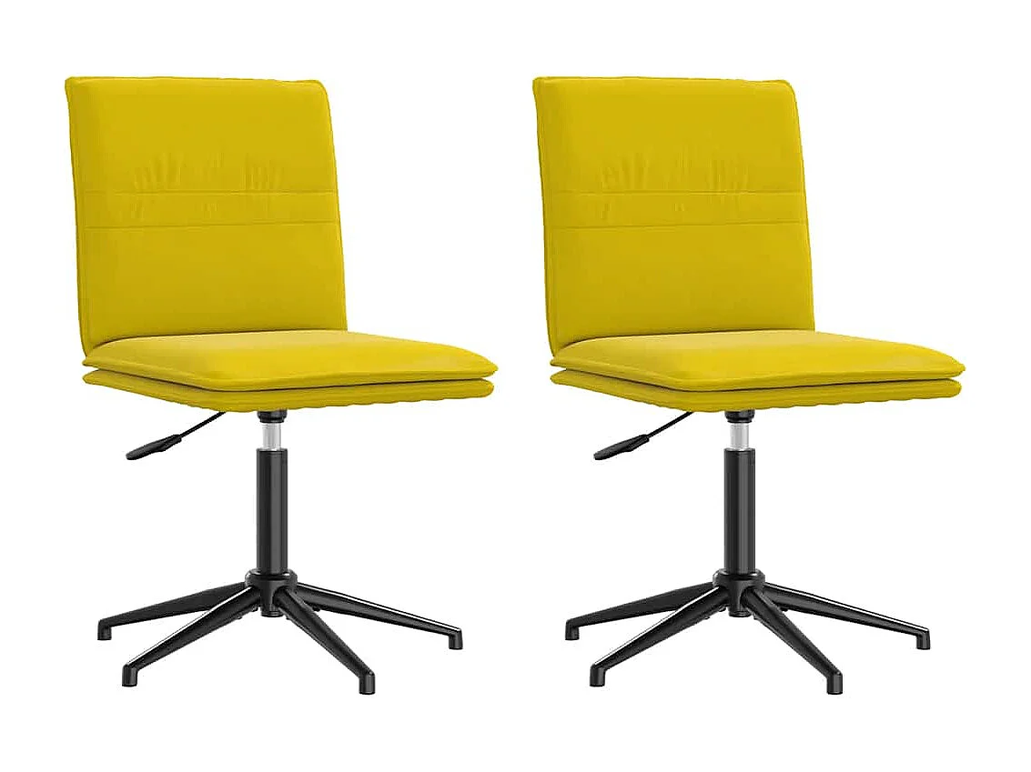 Chaises à manger lot de 2 Jaune Velours