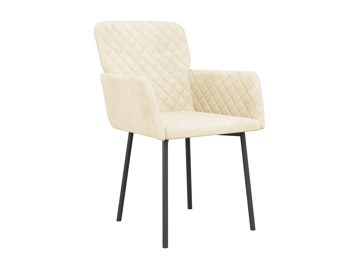 Sillas de comedor 2 unidades terciopelo crema