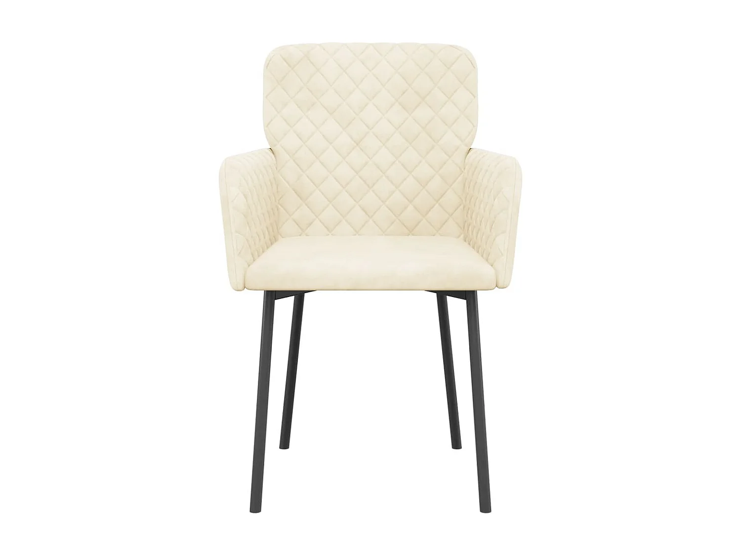 Sillas de comedor 2 unidades terciopelo crema