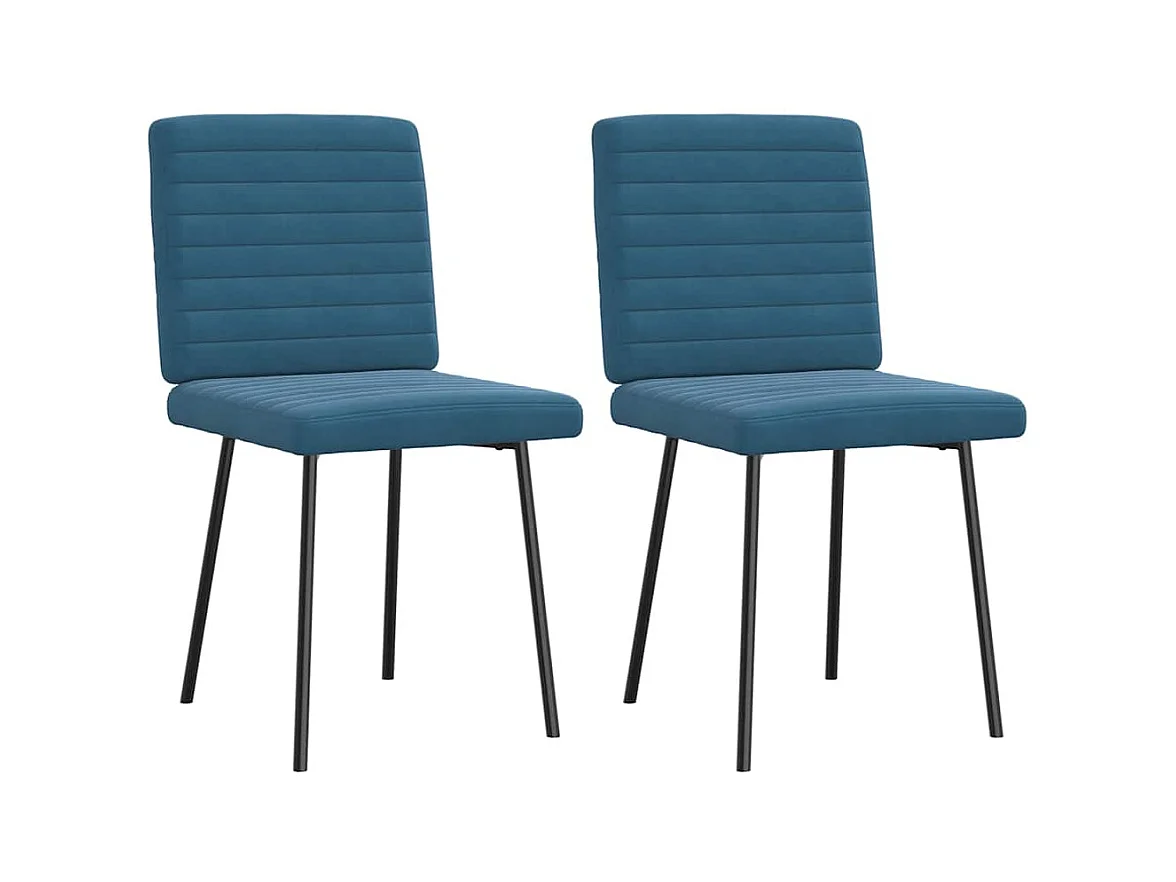 Chaises à manger lot de 2 Bleu Velours