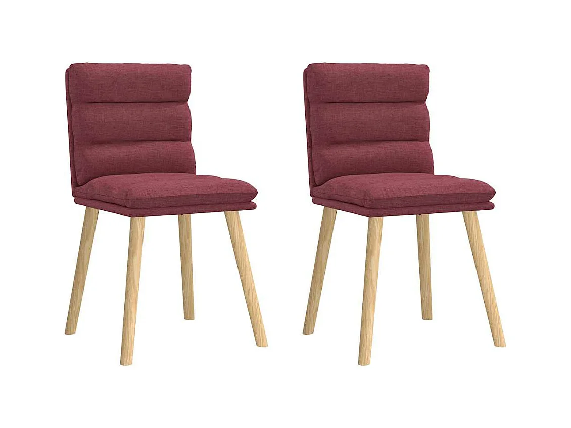 Chaises à manger lot de 2 rouge bordeaux tissu