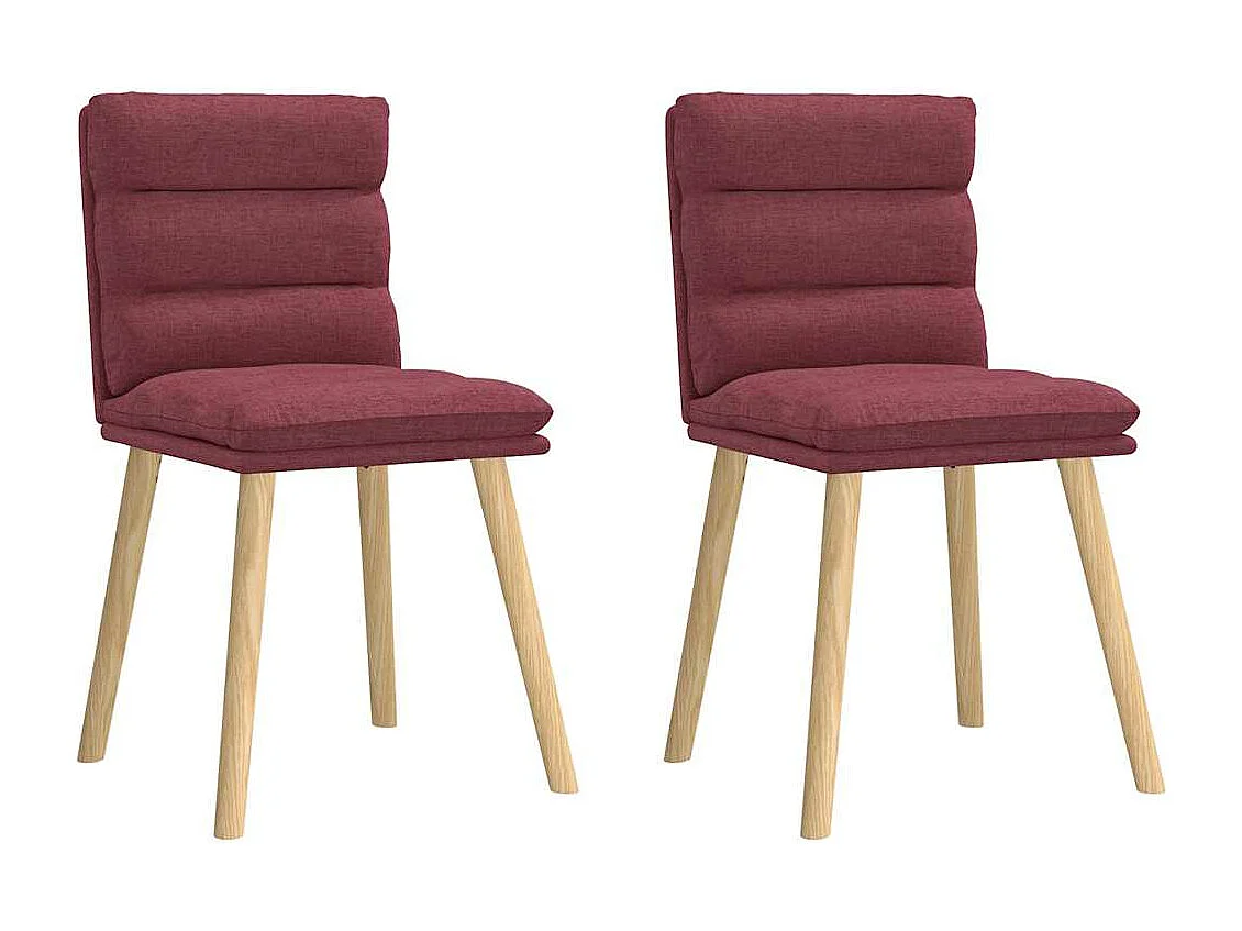 Chaises à manger lot de 2 rouge bordeaux tissu