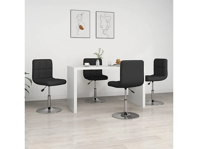 Chaises à manger lot de 4 noir similicuir