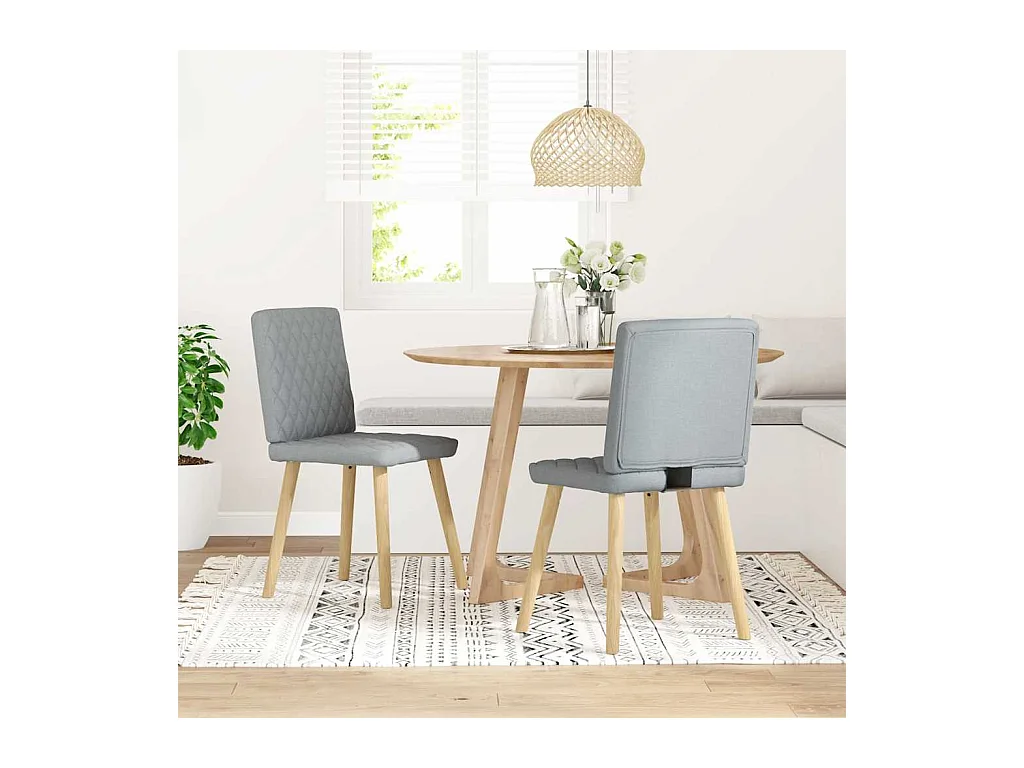 Chaises à manger lot de 2 gris clair tissu