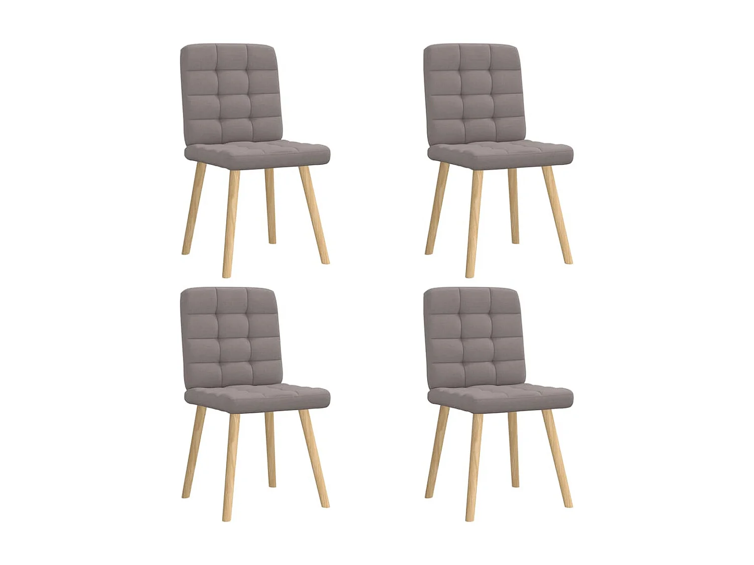 Chaises à manger lot de 4 taupe tissu