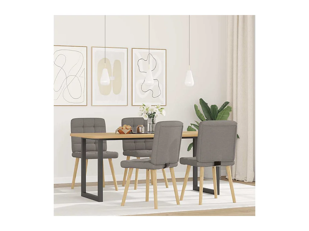 Chaises à manger lot de 4 taupe tissu