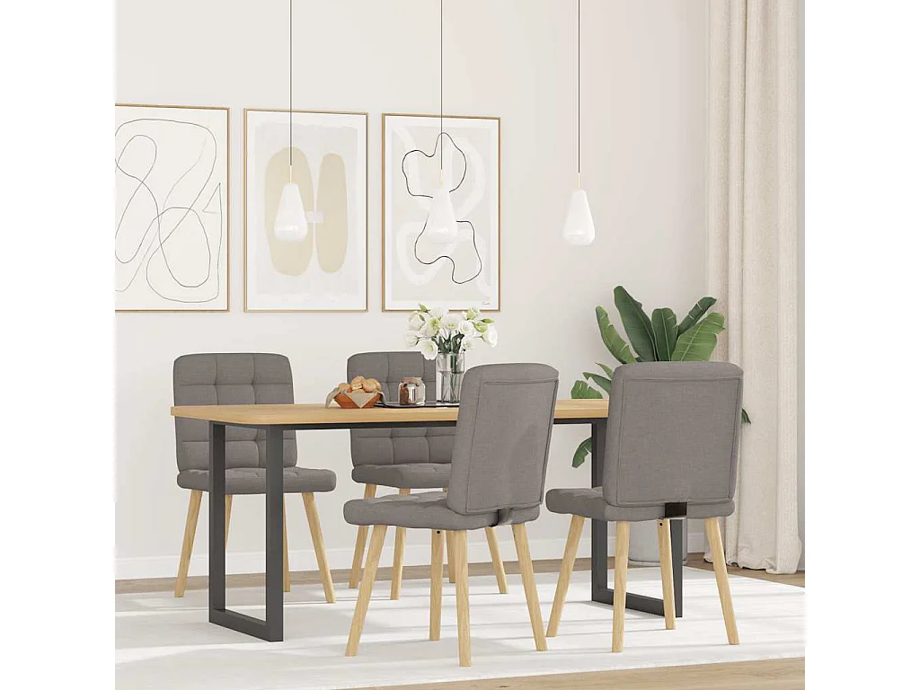 Chaises à manger lot de 4 taupe tissu