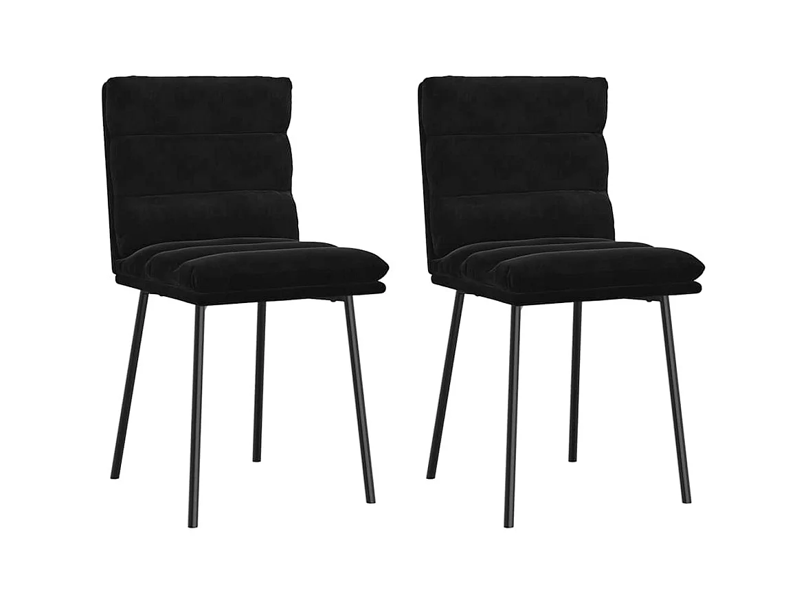 Chaises à manger lot de 2 Noir Velours