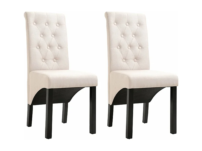 Eetkamerstoelen 2 st stof crèmekleurig