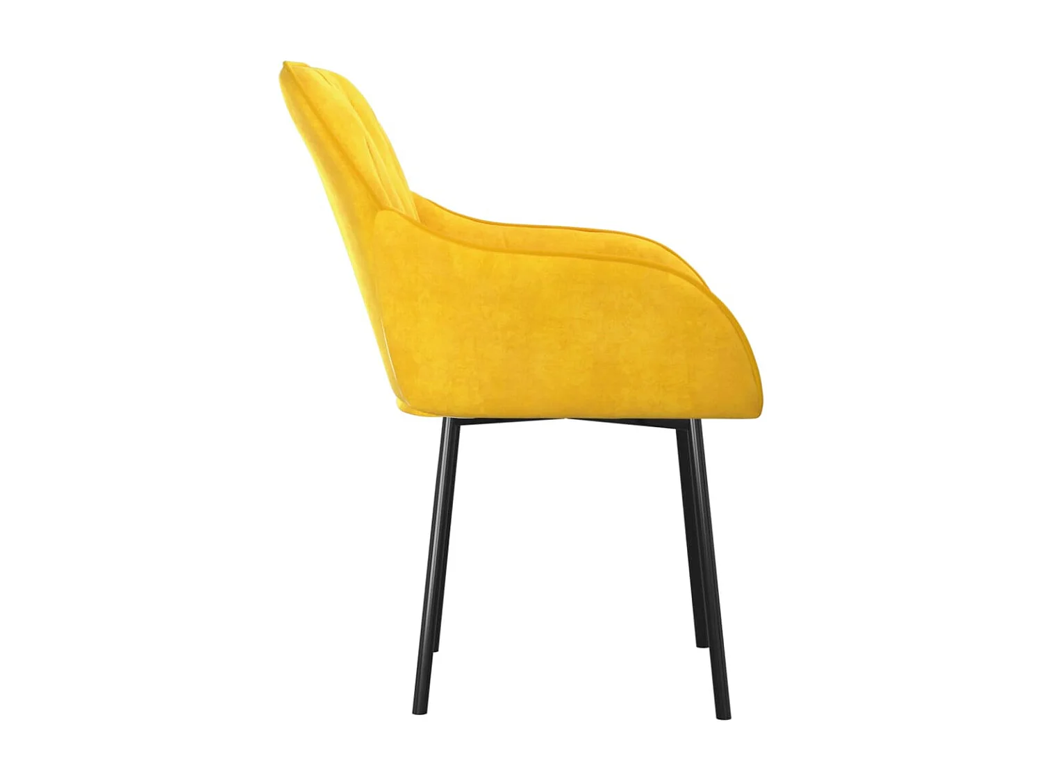 Chaises à manger lot de 2 Jaune Velours