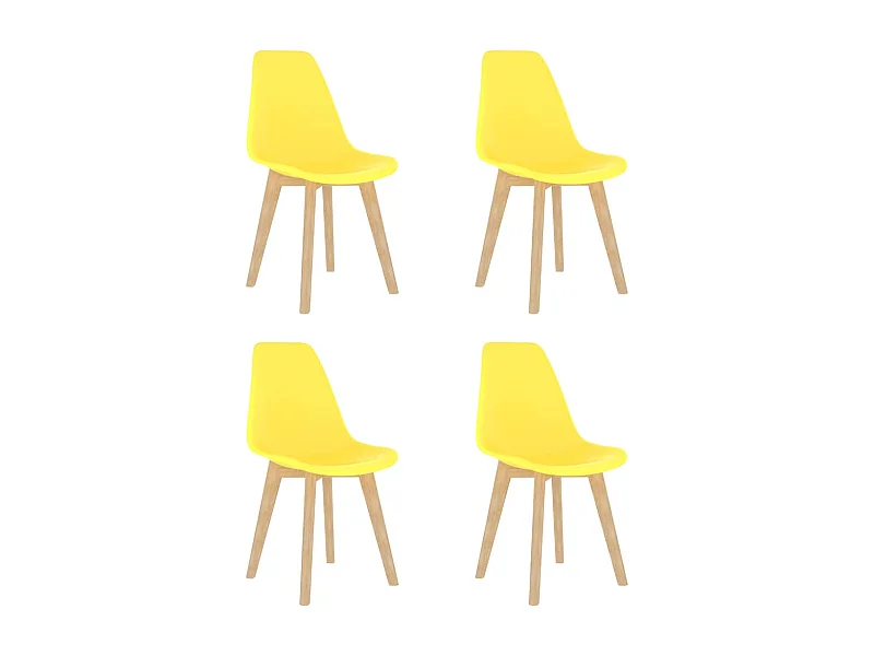 Chaises à manger lot de 4 jaune plastique