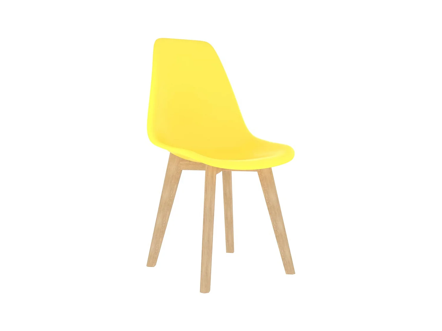 Chaises à manger lot de 4 jaune plastique