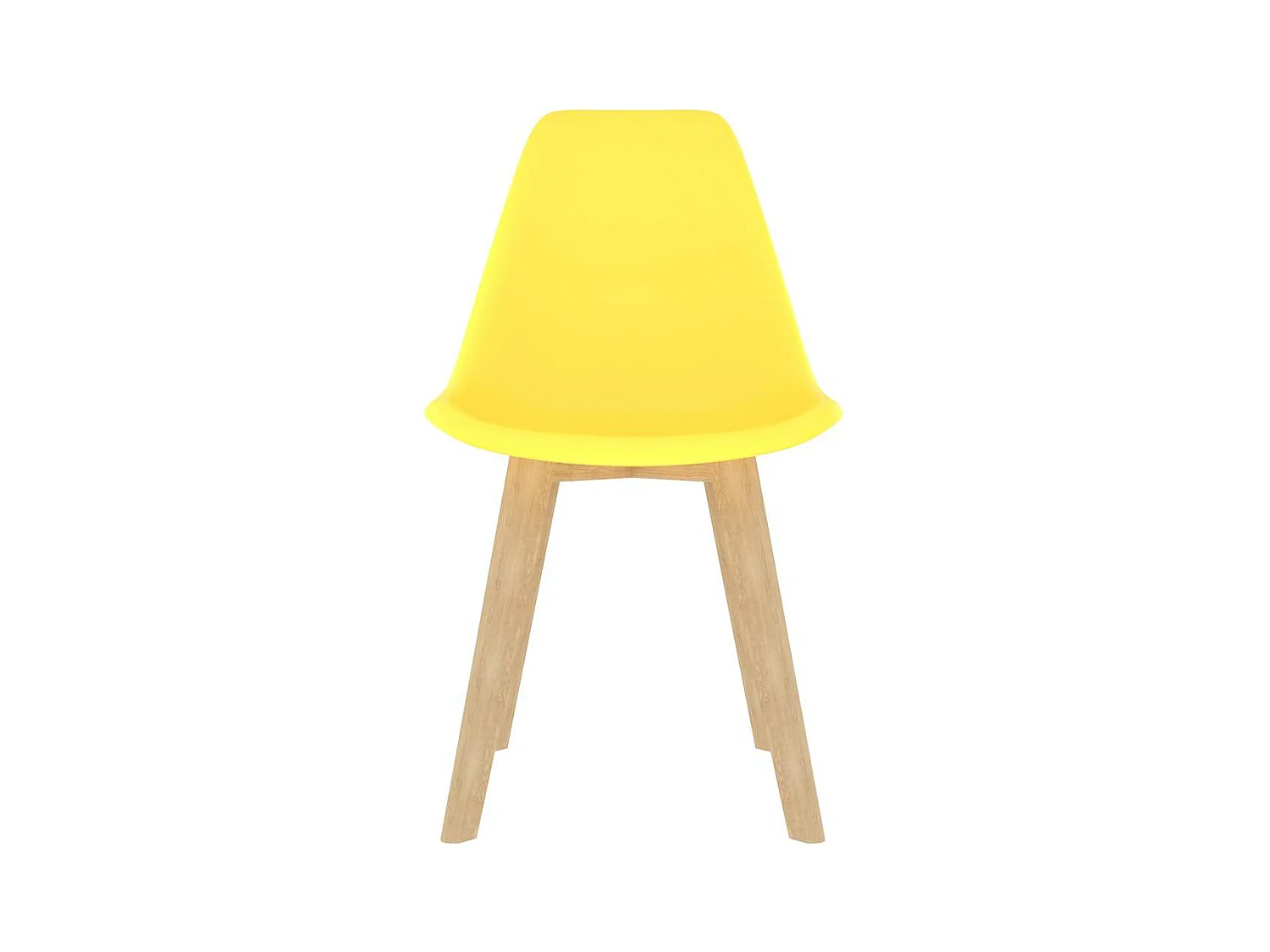 Chaises à manger lot de 4 jaune plastique
