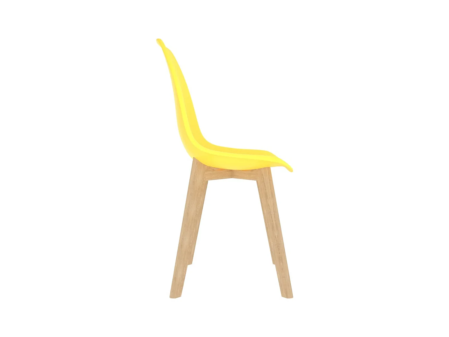 Chaises à manger lot de 4 jaune plastique