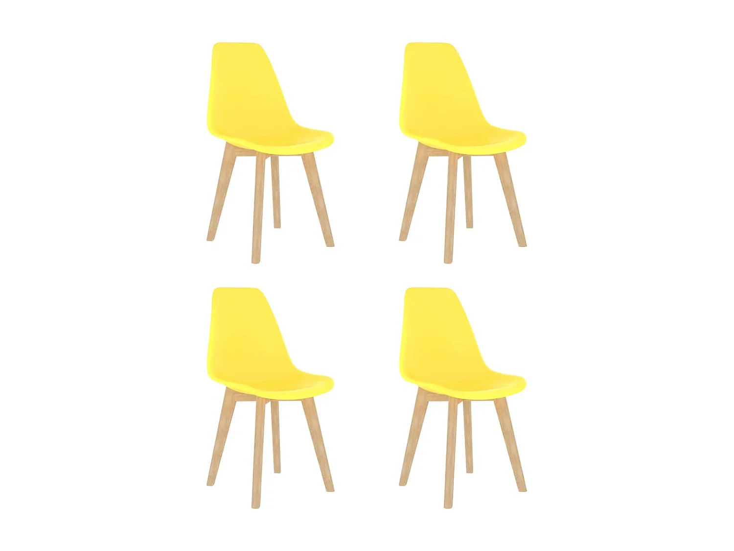 Chaises à manger lot de 4 jaune plastique