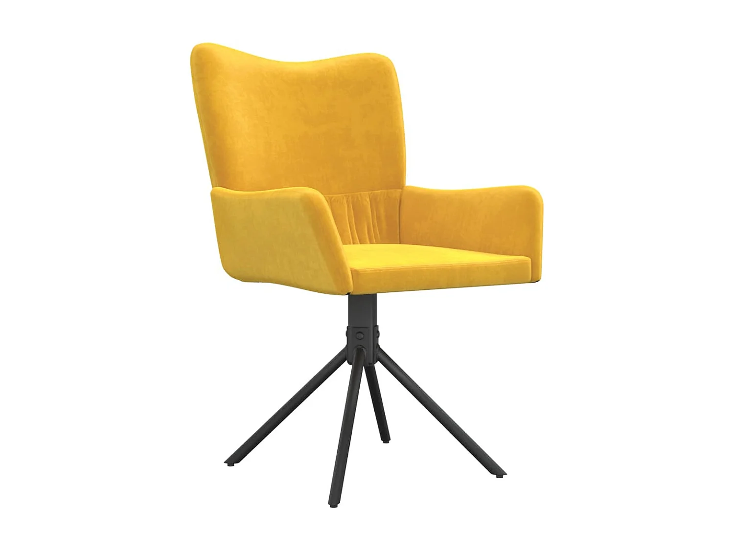 Chaises pivotantes à manger lot de 2 Jaune Velours