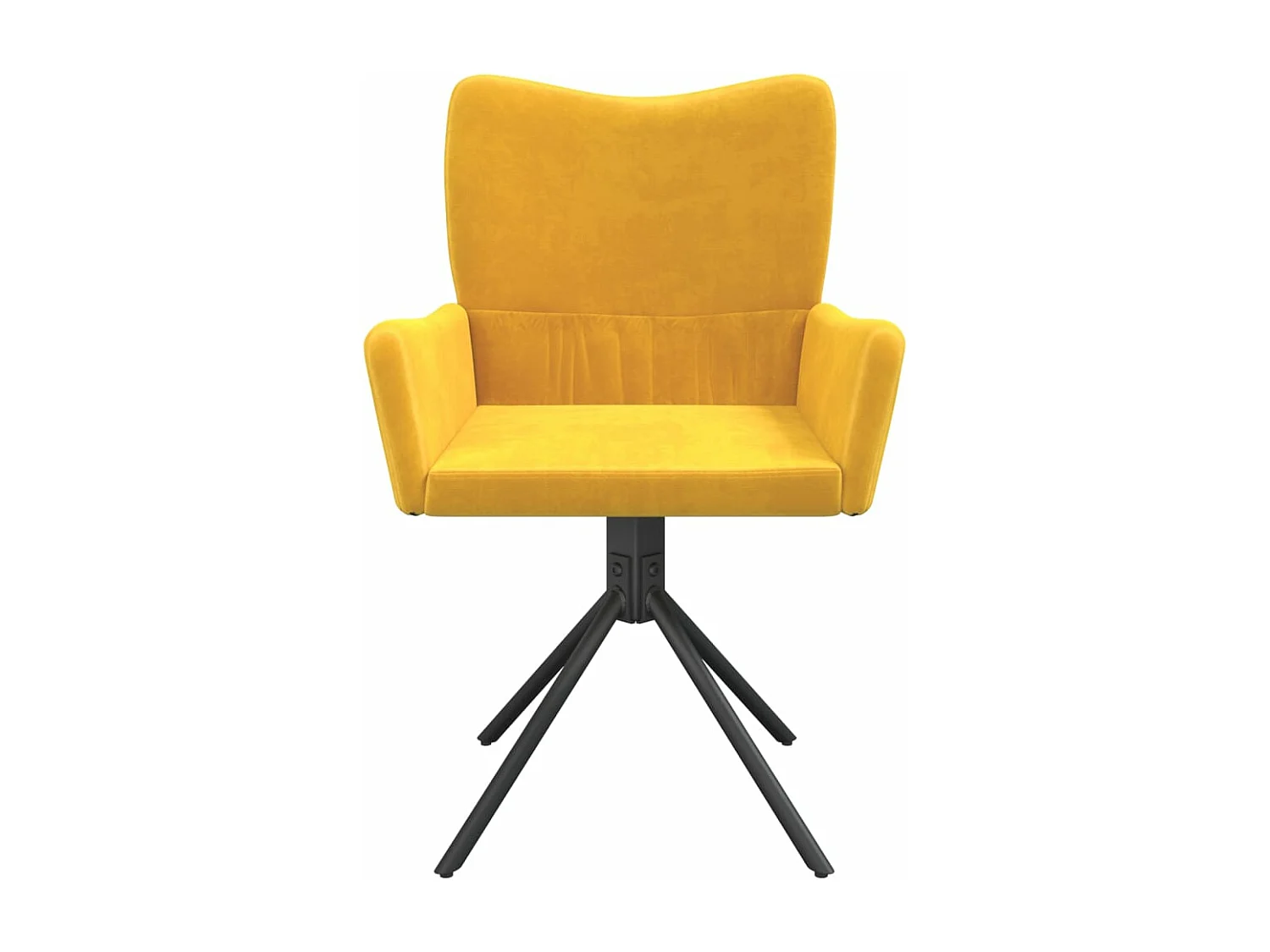 Chaises pivotantes à manger lot de 2 Jaune Velours