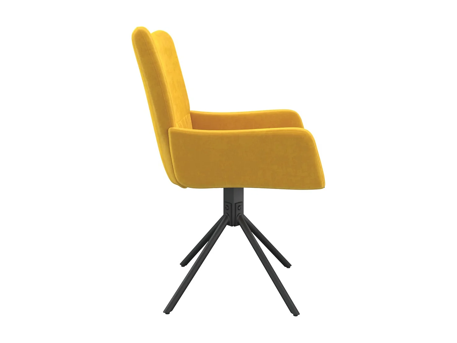 Chaises pivotantes à manger lot de 2 Jaune Velours