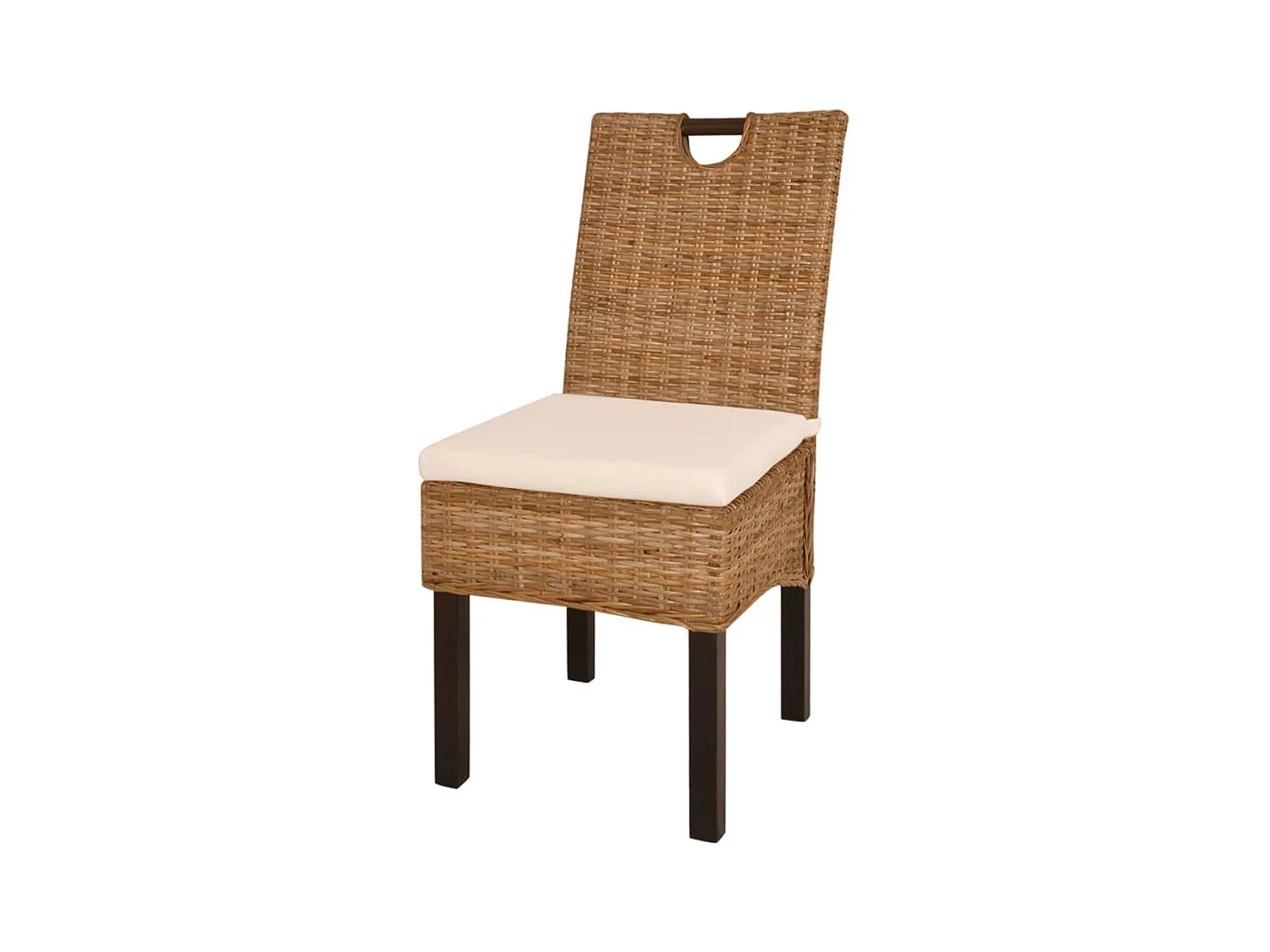 Chaises à manger lot de 6 rotin Kubu bois de manguier