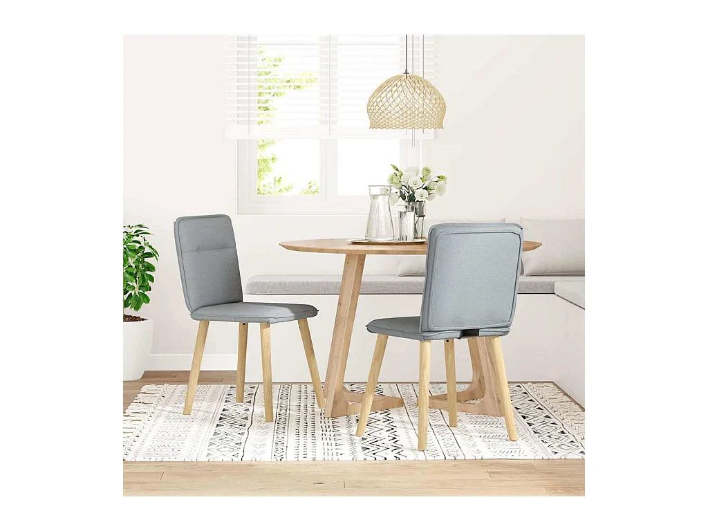 Chaises à manger lot de 2 gris clair tissu