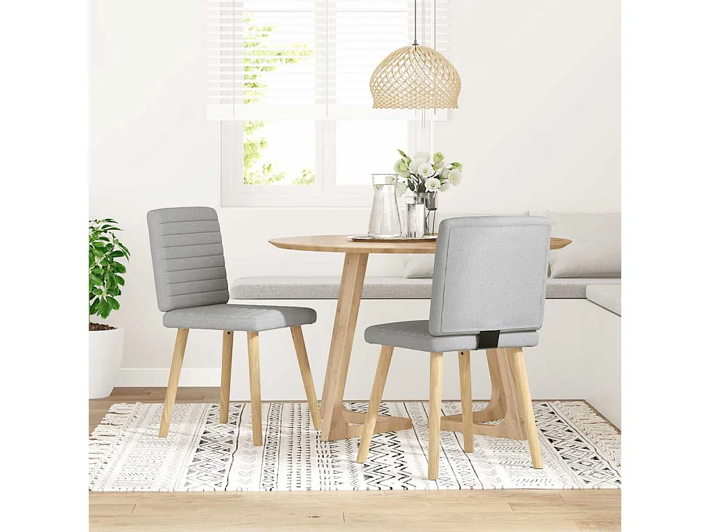 Chaises à manger lot de 2 gris nuage tissu