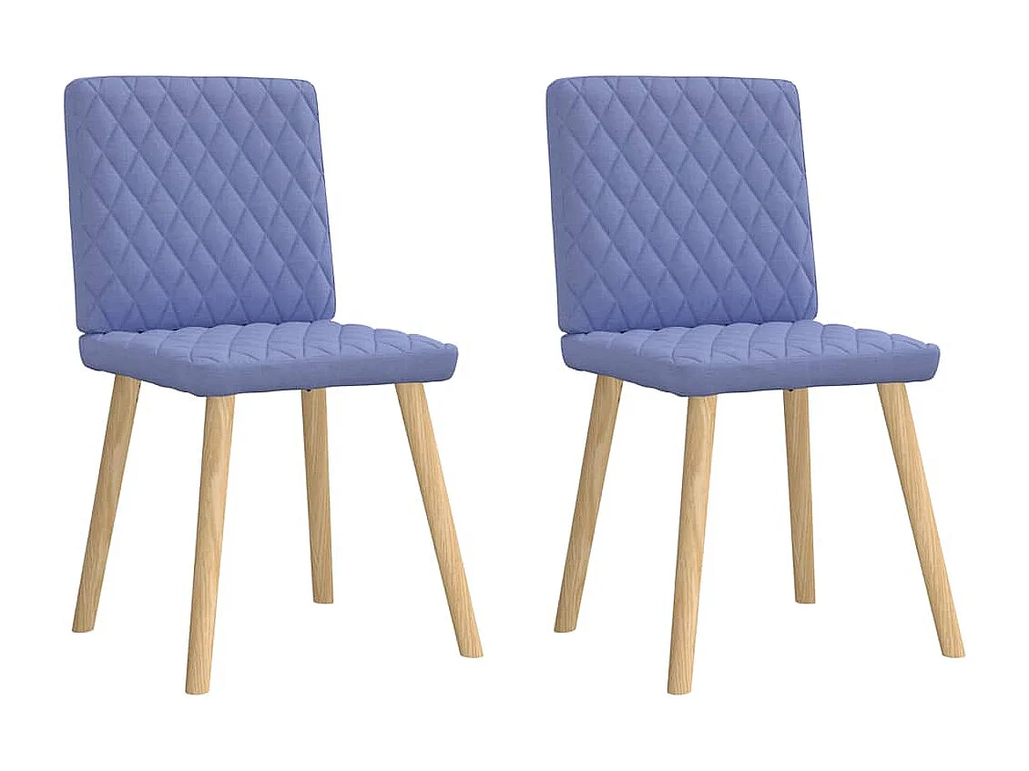 Chaises à manger lot de 2 bleu jean tissu