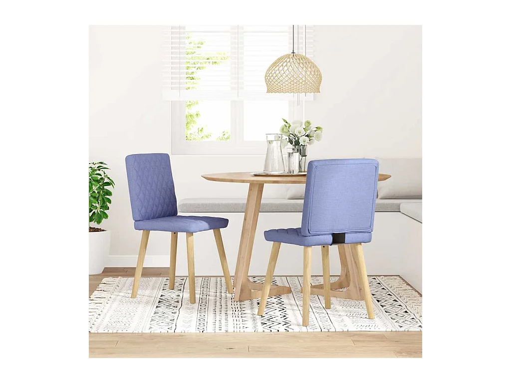 Chaises à manger lot de 2 bleu jean tissu