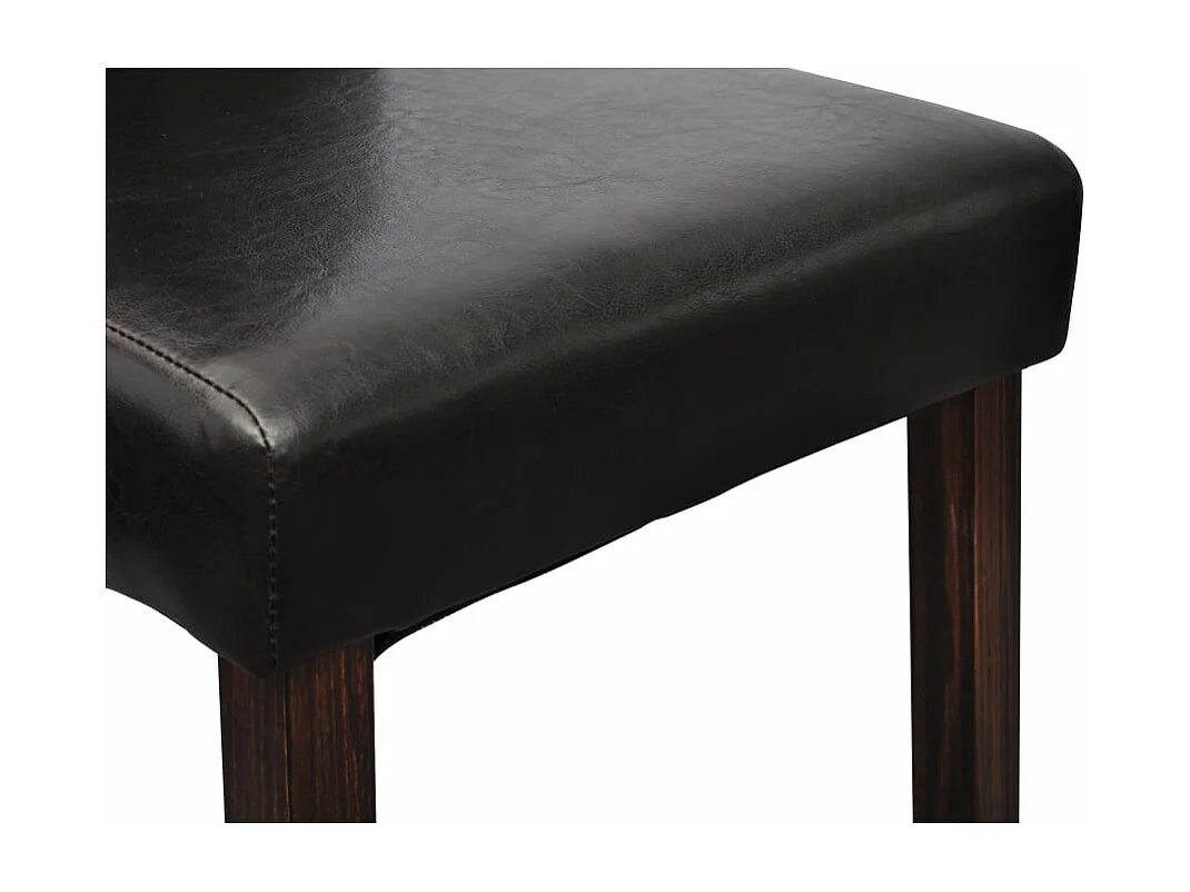 Chaises à manger lot de 4 noir similicuir