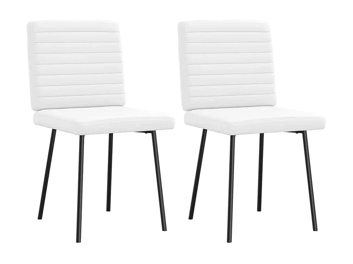Cadeiras de jantar 2 peças couro artificial branco