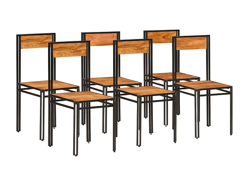 Cadeiras de jantar 6 peças madeira acácia c/ acabamento sheesham