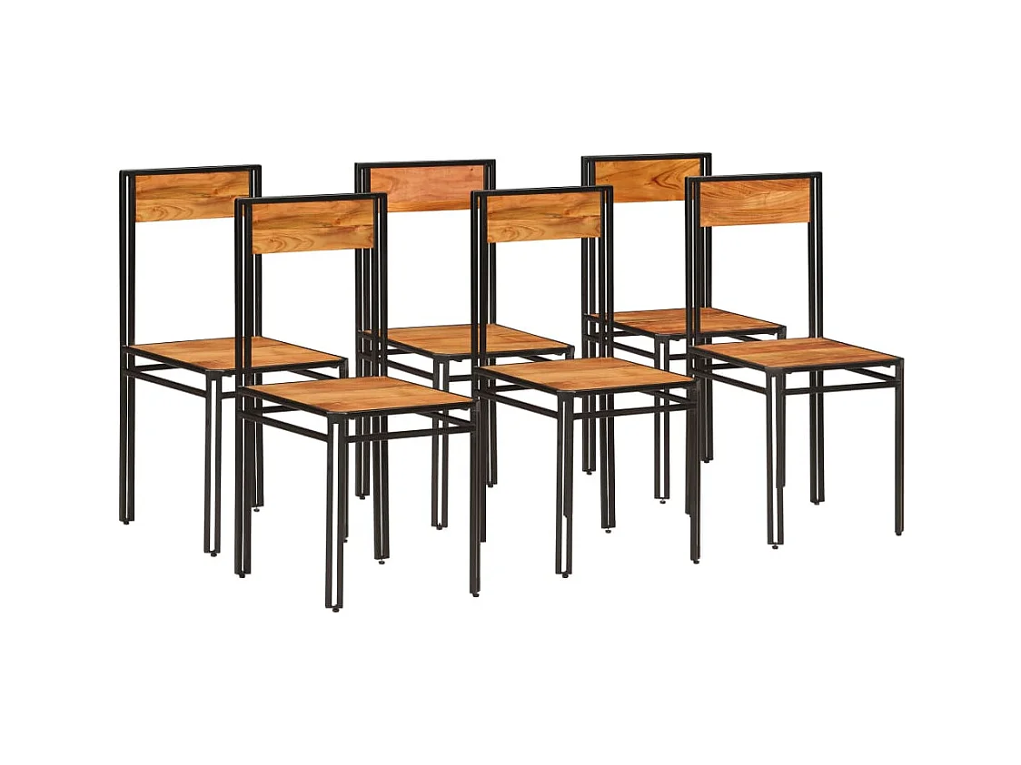 Chaise à manger lot de 6 bois d'acacia massif et finition