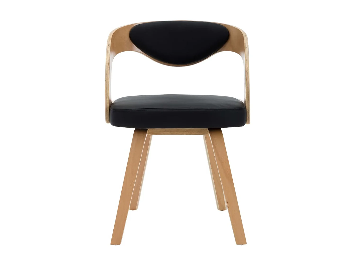 Chaises à manger lot de 6 noir bois courbé et similicuir