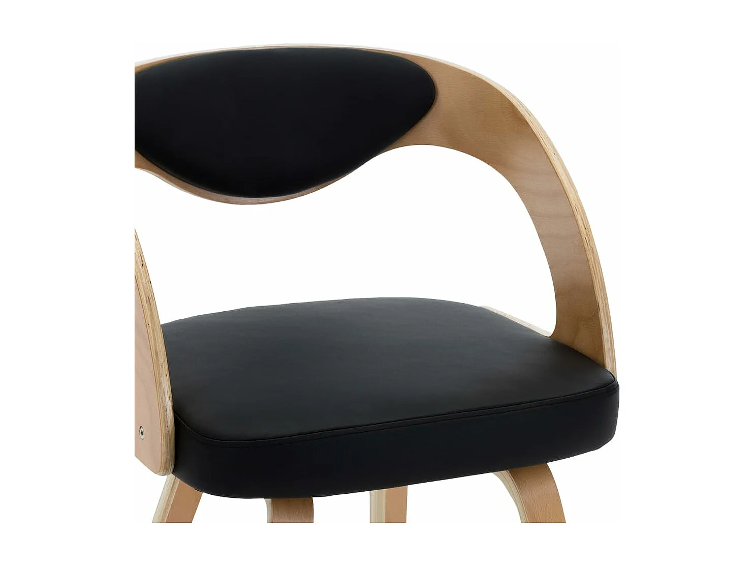 Chaises à manger lot de 6 noir bois courbé et similicuir