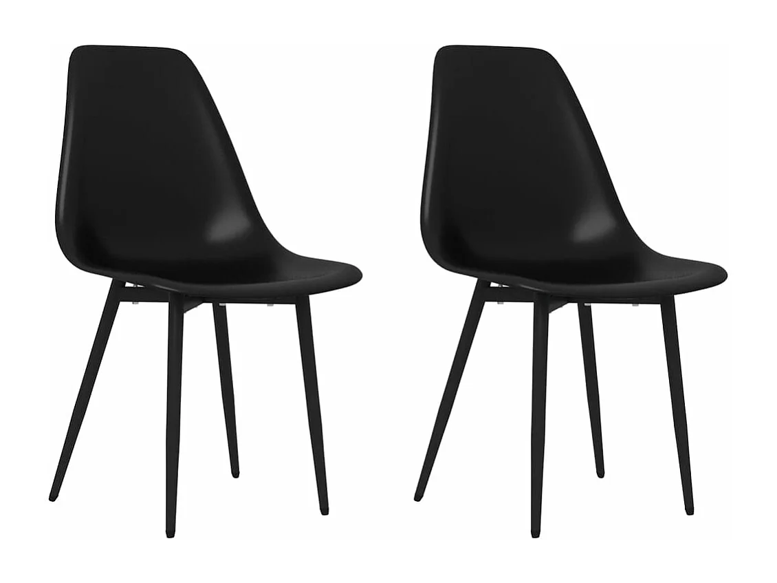 Eetkamerstoelen 2 st PP zwart