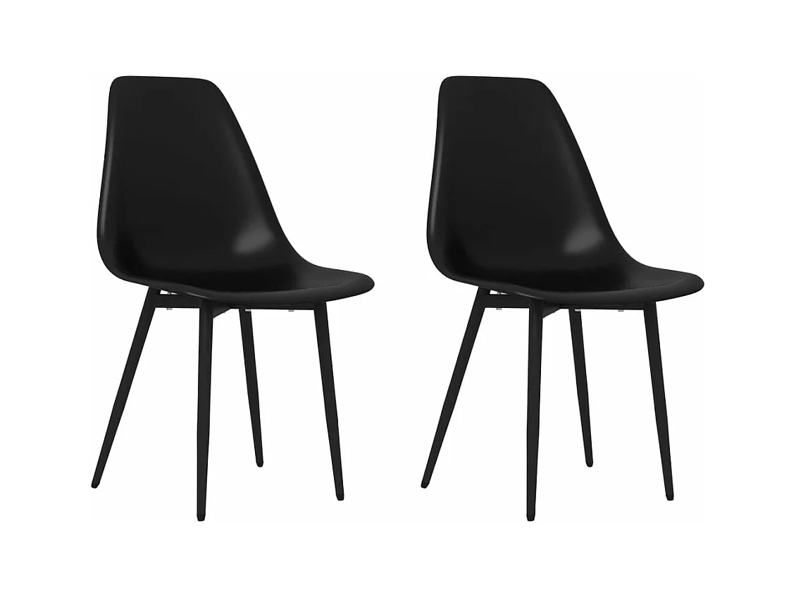 Chaises à manger lot de 2 noir PP